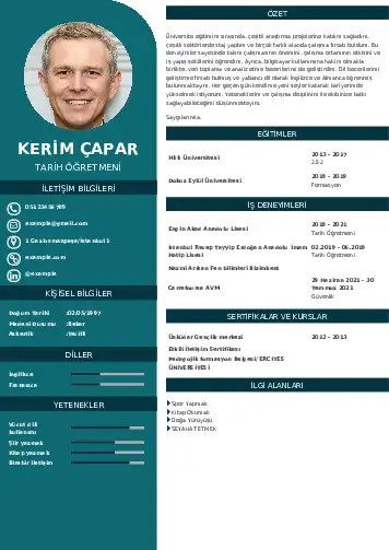 Tarih Öğretmeni Cv Örnekleri cv indir